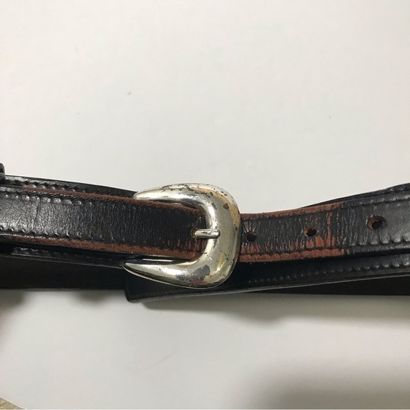 Dos Amigos Black Roped Double Strap Genuine Leather Belt Replaceable Buckle 42 - Picture 7 of 8